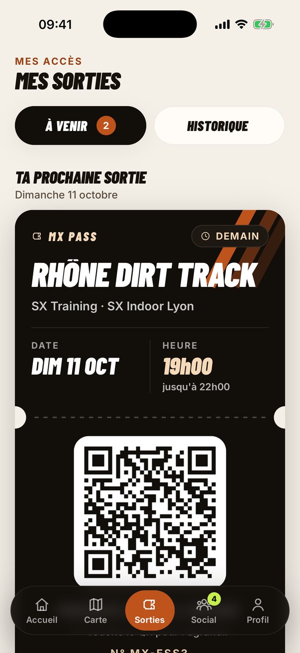 Billet MX Pass avec QR code
